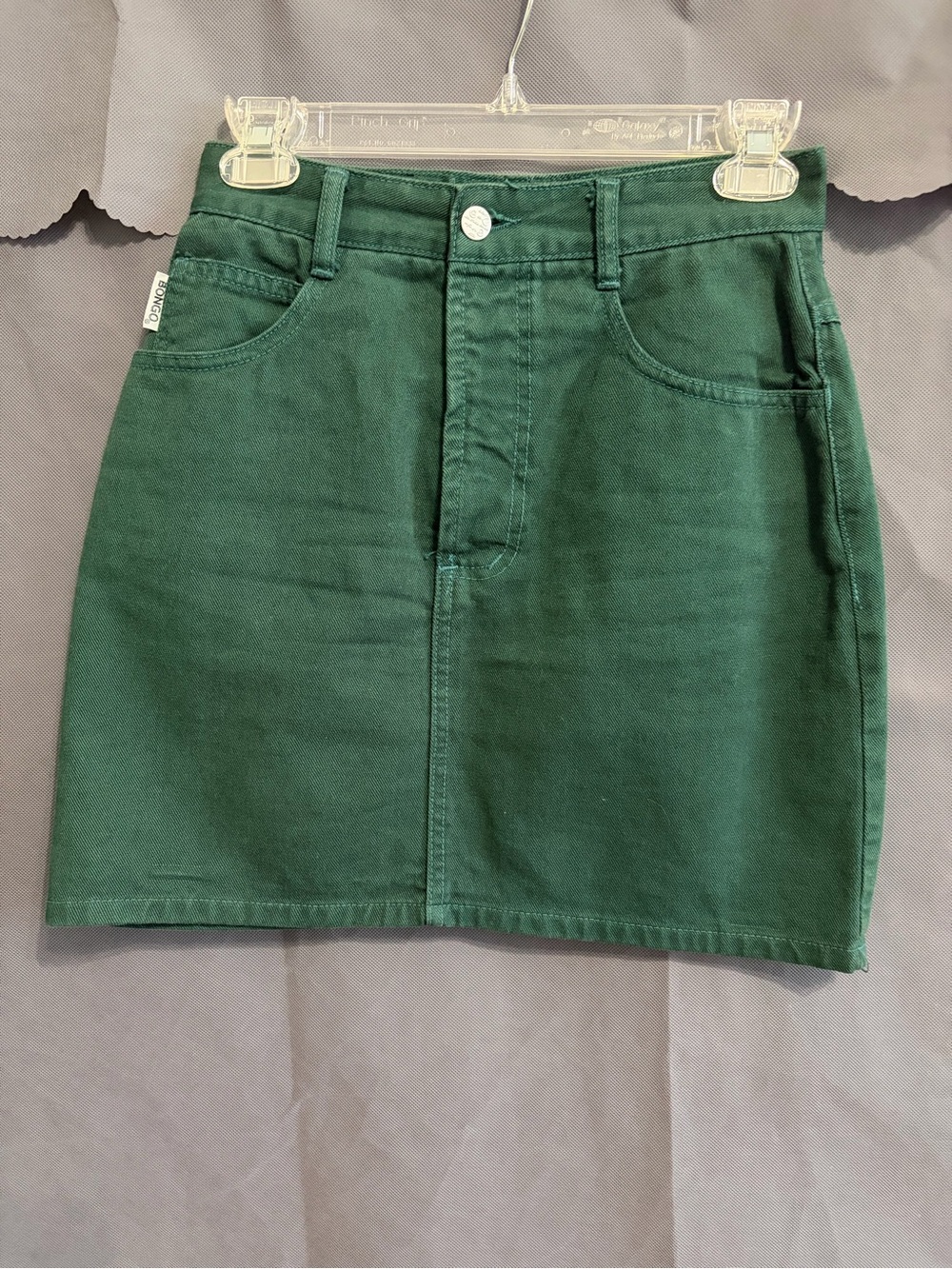 BONGO Dark Green Denim Mini Skirt
